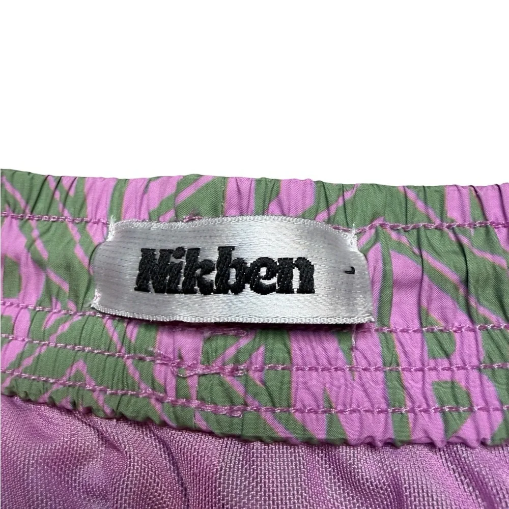 🌴🩳 Nikben Pink Green Monogram Swim Trunks Sz‎ L 🩳🌴